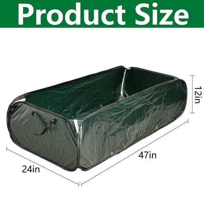 EBaokuup 47 x 24 x 12 Inch PE Pop-up Rectangular Planting Bag, Wire Support Rectangle Plant Growing Bag, UV Protected Rectangular Planter Bed for Garden Vegetable Flowers Fruit