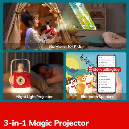 TOP BRIGHT Story Projector for Kids, Audio Books with 8 Stories and Music, Bedtime Story Telling Toys with Night Light, Christmas Easter Birthday Gifts for Kids, Toddler Toys for 3 Year Old Girl Boy