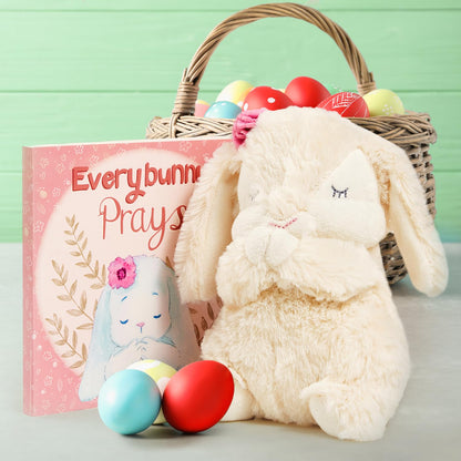 Tickle & Main Everybunny Prays Bunny Plush & Musical Prayer Toy for Christening Gifts for Girls - Pink, 7 in - Baby Dedication & Baptism Gifts for Girls with Illustrated Board Book