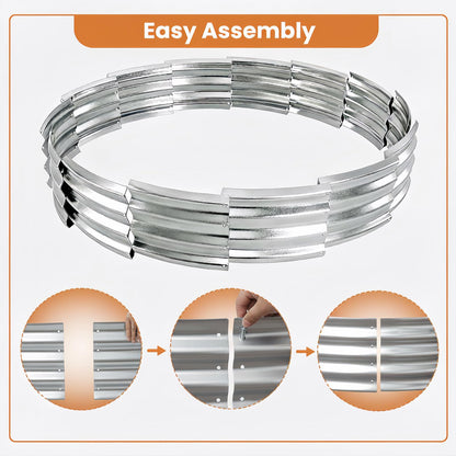 Eclaron 60 Inch Galvanized Steel Fire Pit Ring, 12 Inch Raised Heavy Duty Wood Burning Campfire Ring, Heat Resistant Outdoor Fireplace for Backyard, Patio & Camping