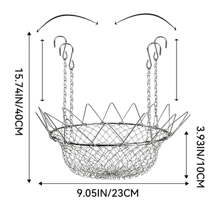 Adjustable Planter Insert for Pots Any Height with 4 Hooks, 12-18" Stainless Steel Chain Pot Fillers for Tall Planter, Stainless Steel Plant Elevator, for Outdoor Indoor Flower Potted Home (1)
