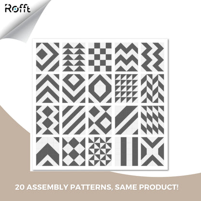 Little fun times Play Mat for Baby Large 72 Pieces, Assembled Total 64 x 64 inch 28,4 SqFt, Interlocking Floor Puzzle, EVA Tiles Playmat for Toddler and Kids, Two Colors Design with Edges.