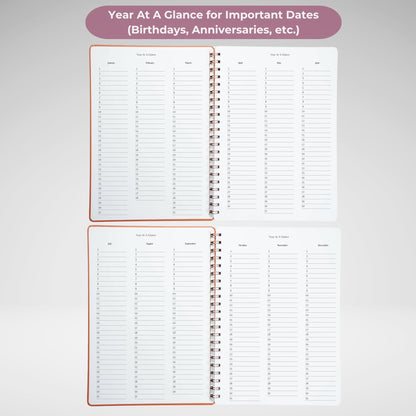 Merely Home | Undated Yearly, Daily, Weekly, Monthly Planner | 8.25" x 11.75" | To Do List Notebook for Work | Simple Design | Multiple Layouts | Academic Planner and Organizer Notebook (Navy, Yearly Planner - Portrait)