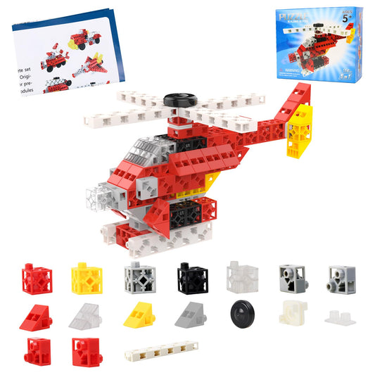 HYPDANK 150 PCS 0.8in Building Blocks - Toy Building Sets for Kids, Building Blocks Cubes, School Toys Birthday Gifts for Boys and Girls Age 3+ Years Old Stimulate Imagination (150, Helicopter)