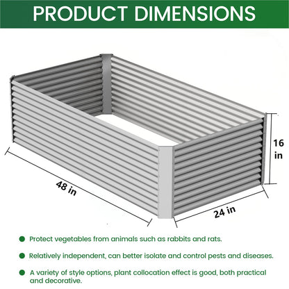 FRIZIONE 3PCS Tall Galvanized Raised Garden Bed Outdoor,Steel Garden Bed for Vegetables,Above Ground Garden Box for Flower,Metal Raised Beds for Gardening - 4x2ft