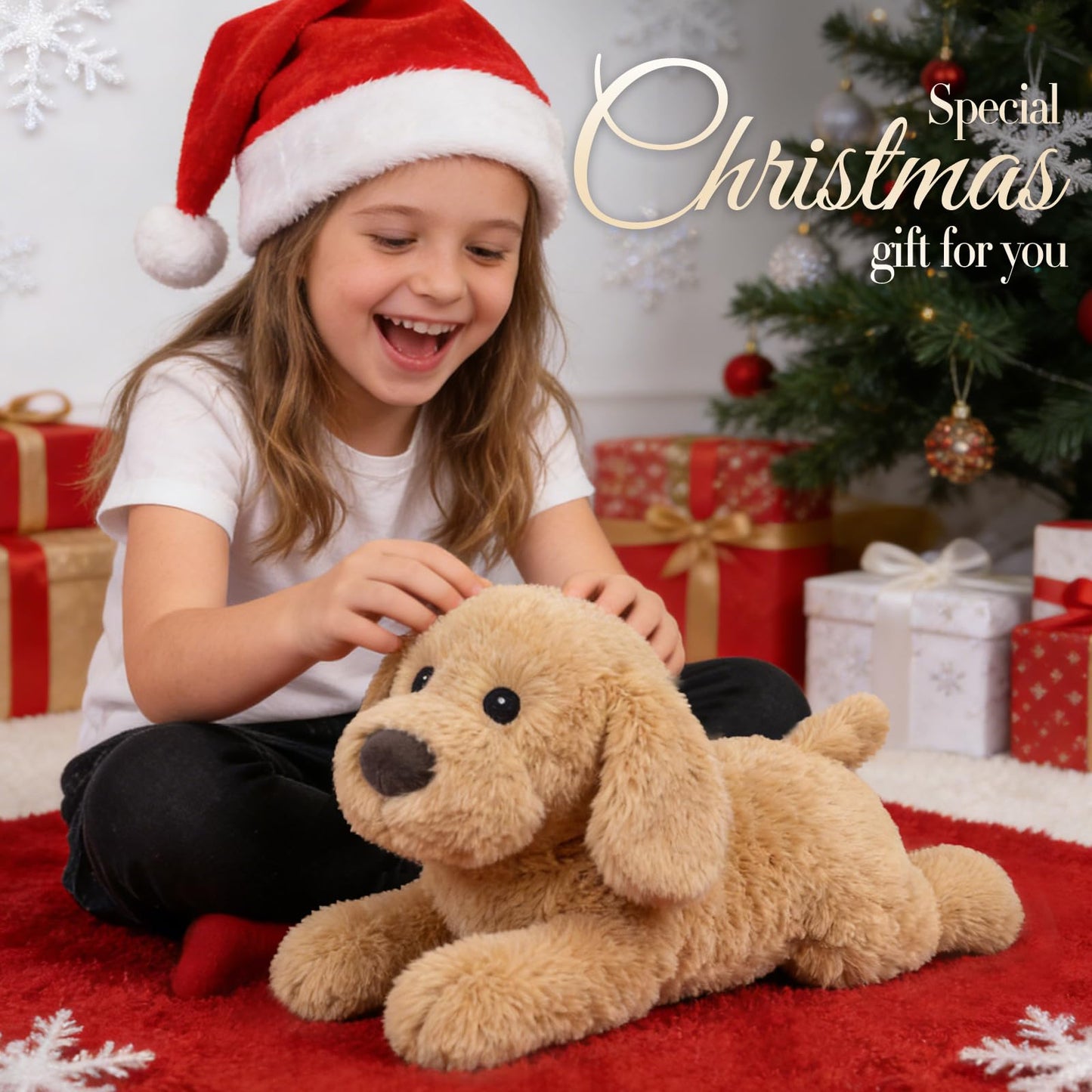 Dog Stuffed Animals, Microwavable Stuffed Animal Adorable Fluffy Puppy Plush for Warmth, Heatable Coolable Lavender Scent Puppy Plush Toy, Cute Soft Dog Plushies for Kids Adults Gift, Golden Retriever