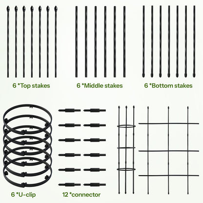 2 Pack Garden Trellis, 47" Trellis for Potted Plants, Tomato Cages, Plant Cages & Supports for Vines Crop, Plant Trellis for Climbing Plants Indoor Outdoor,Flower, Vines, Vegetable, Pots