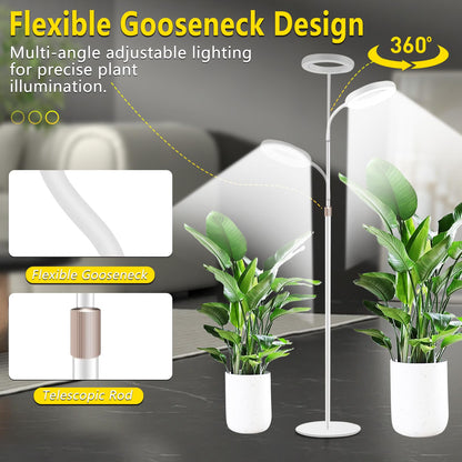 Floor Grow Lights for Indoor Full Spectrum Plant Lighting with Adjustable 67" Stand for Growing Large Tall Plants 3/9/12H Timer,3 Light Modes, 10 Dimming