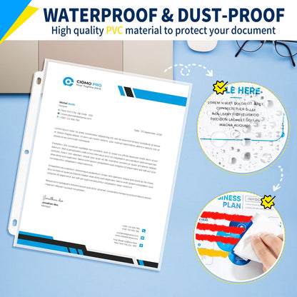 SUNEE Sheet Protectors 500 Packs for 3 Ring Binder, PVC-Free Clear Page Protectors 8.5x11 Inches Plastic Cover for Paper, Documents, Photos, Top Loading Binder Sleeves Letter Size