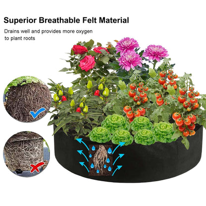 Feitore 2 Pack 100 Gallon Fabric Raised Garden Planting Beds, Heavy Duty Round Plant Grow Bags Breathable Non-Woven Planting Container for Vegetables Flower Herbs and Plants, Gardening Outdoor