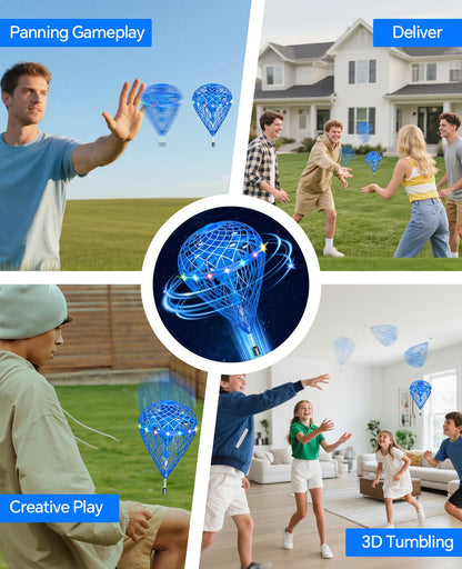 【Upgraded 3 Batteries】Flying Orb Ball Light-Up Hover Toys | Motion-Contro l Spinner with 3D Flips | Unplugged Family Fun|Play Indoors&Out | Christmas Stocking Stuffer Gift for Kids 5-7 8-13+ Year Old