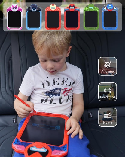 Fullware LCD Writing Tablet for Kids 10 Inch Bat Hero for Toddler 3 4 5 6 7 8 - Paint, Doodle Board, Drawing Pad - Travel Toys, Road Trip Car Activities, Birthday Christmas Gift Boys & Man