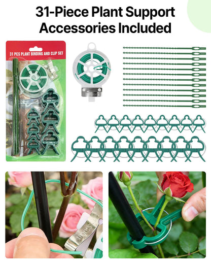 Suteck Garden Trellis for Climbing Plants Outdoor, 71” H x 20” W, 4 Pack Metal Garden Trellis with Rustproof Powder-Coated, Rose Trellis for Patio Lawn Yard, Flower & Vegetable Support
