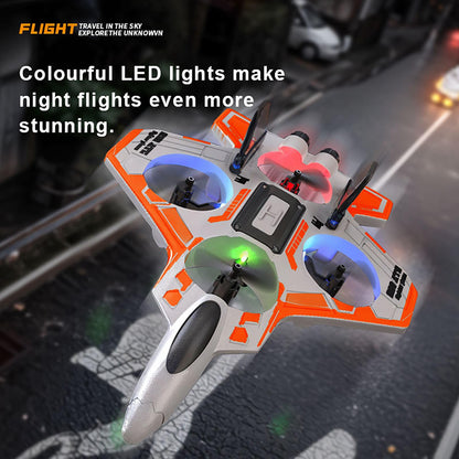 Remote Control Drone for Kids,2.4Ghz Foam RC Airplanes Helicopter Quadcopter with Auto Hovering,360° Flip,Gravity Sensing,Stunt Roll,Cool Light,2 Battery,Gifts for 8+ Kids Boys