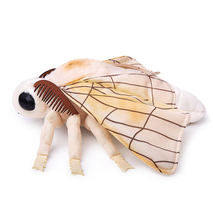 FRANKIEZHOU Simulation Silk Moth Stuffed Animal-White-15in, Soft Moth Plush Toy Gifts for Kids, Baby,Home Decor,Hugging Toy