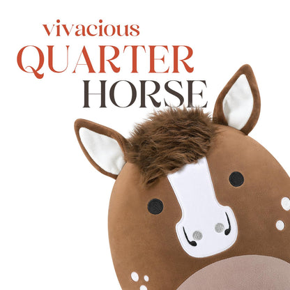 PEACH CAT Original Quarter Horse Stuffed Animal 12" Cute Horse Plush Soft Plushies Toys Gifts for Kids Adults Brown