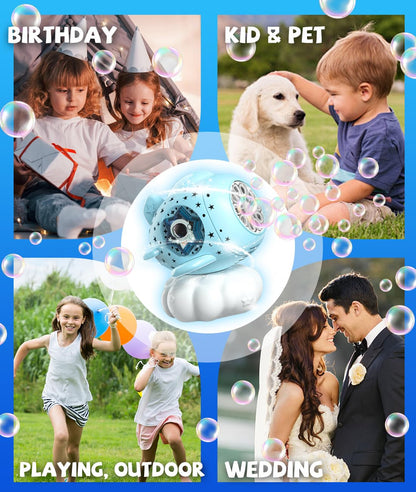 Bubble Machine - Bubble Maker for Kids with Larger Bubbles Design, USB-C Rechargeable, 600ml Capacity, LED Light - Bubble Toys Gifts Ages 3+ for Boys, Girls, Outdoor, Birthday, Party