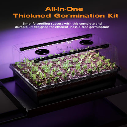 Patigrow 60-Cell Self-Watering Seed Starter Tray with Grow Light, Seed Starter Kit with 4.07” Humidity Dome, Indoor Seedling Starter Tray, Seed Starting Trays for Plant Germination, Seeds Growing