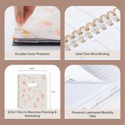 Blue Sky Life Note It 2026-2027 Academic Year Weekly and Monthly Planner, July 2026 - June 2027, 8.5” x 11”, Flexible Cover, Laminated Tabs, Wirebound, Storage Pocket, Hannah
