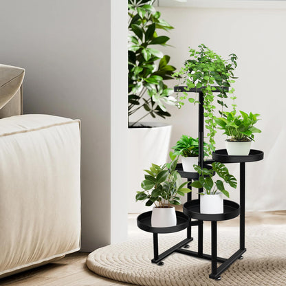 jsyonii Plant Stand for Indoor Outdoor Set of 2, 5 Tier Plant Stand, Metal Corner Plant Shelf Flower Holder Rack for Patio Porch Garden Balcony, Black, Gold