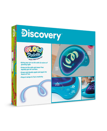 Discovery™ Mess-Free Glow Palette - Interactive Light-Up Art Pad with 12 Colors & Musical Play| Painting & Drawing Tablet| Travel Art Activity Kit| Arts & Crafts Toy for Kids Boys Girls Ages 4+