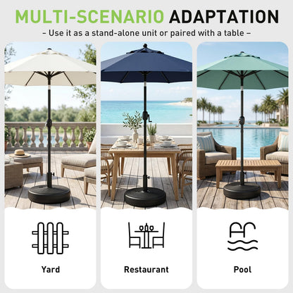 T&Jero Round Heavy Duty Plastic Patio Umbrella Base Stand Weight for Outdoor, 59 lb with Water and Sand Filled, Black