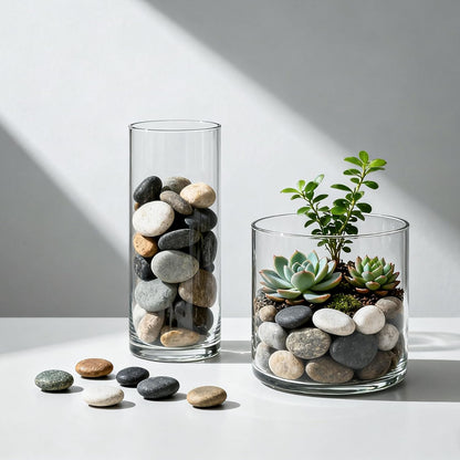 Onlyfire Natural Pebbles Decorative Natural Stones Mixed Aquarium Gravel River Rocks for Landscaping, Vase Filler, Fish Tank, 1.5"-2",15LB