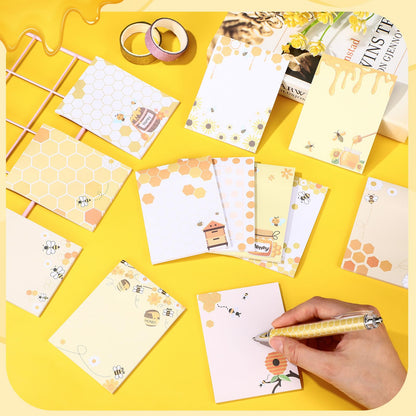 Chiisong 12 Pieces Bee Sticky Notes Bee Notepads Gifts 3x4 Inch Adhesive Honey Memo Notes for Women to Do List for Memo Reminder List for Office Home Supplies Teachers Gift