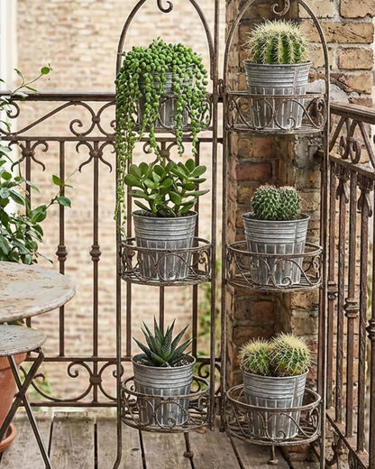 vensovo 4 Inch Galvanized Bucket Planter - 6 Pack Small Metal Flower Pots with Drainage Holes & Plugs, Rustic Silver Tin Pots for Indoor Herbs, Outdoor Succulents, Farmhouse Home Garden Decor