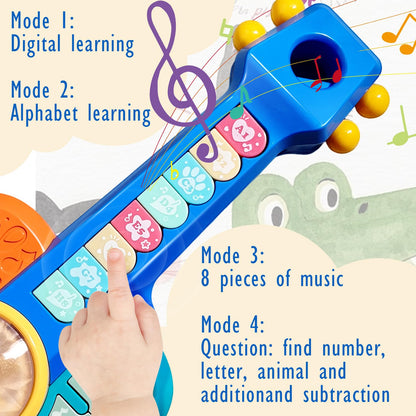 SailStart Toddlers Guitar Musical Toys for 1-2 Year Old Boy/Girl, Multiple Modes with Piano Keys, Animal Sounds, Musical, Baby Toys 12-18-24 Months, Gifts for One Year Old Boys/Girl