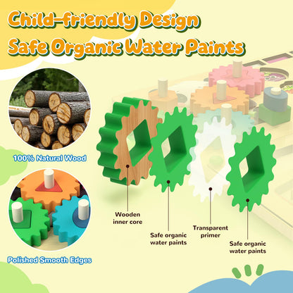 AOSITE Montessori Toy Wooden Board for Toddlers Hair Gems for Girls