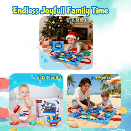 Gacoman Montessori Toys for 1 Year Old Boy Girl Birthday Gift- Cloth Fishing Game for Toddler1-3 with Stacking Cups Number Color Counting, Learning Educational Toys Baby Toys 12-18 Months