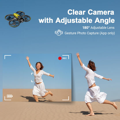 Drone for Kids with Camera and 4.5" Screen Remote – Beginner RC Drone with Brushless Motor, Optical Flow Hover, One-Key Takeoff, 2 Batteries
