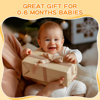 Starrykids Montessori Toys for Babies 0-6 Months, 6 in 1 Learning Educational Set for Newborn, Toddlers Gifts Includes Spinning Drum, Object Permanence Box, Baby Roller Tummy Time Mirror and More