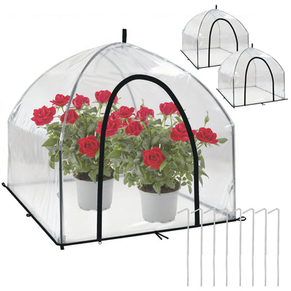 36″*36″*35.5″, Mini Greenhouse Winter Plant Warm Covers - Raised Bed Cover for Seed Starting, Warm Tent Freeze Protection Humidity Domes for Gardening & Winter Shelter and Protecting Plants, 2pcs