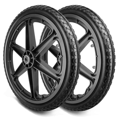 20x1.95" Rim Flat Free Cart Tire Assembly for Rubbermaid Garden Yard Cart, Garden Cart Wheels 20 inch with 5/8" Bearing Replacement for Wheelbarrow, Garden Trailers, Roofing Equipment by AZUNYYDS