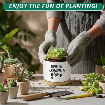 Thank You for Helping Me Grow Plant Pots Funny Small Succulent Pots Gifts Cute Planters Flower Pots Ceramic Pot for Plants Cactus, Thank You Plant Pot for House Indoor Garden, Plant Not Included