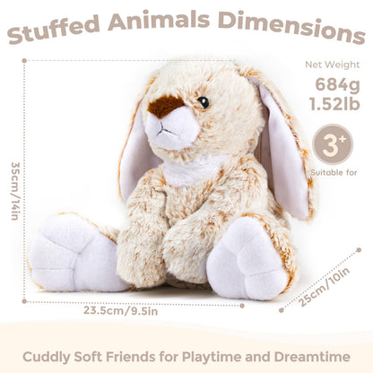 LURKOMEMO Bunny Microwavable Weighted Stuffed Animals,Heating Pad Animal for Period Cramps&Pain,Lavender Scented Heatable&Coolable Bunny Plushies Toy for Stress Relief,Gifts for Girls Kids Women