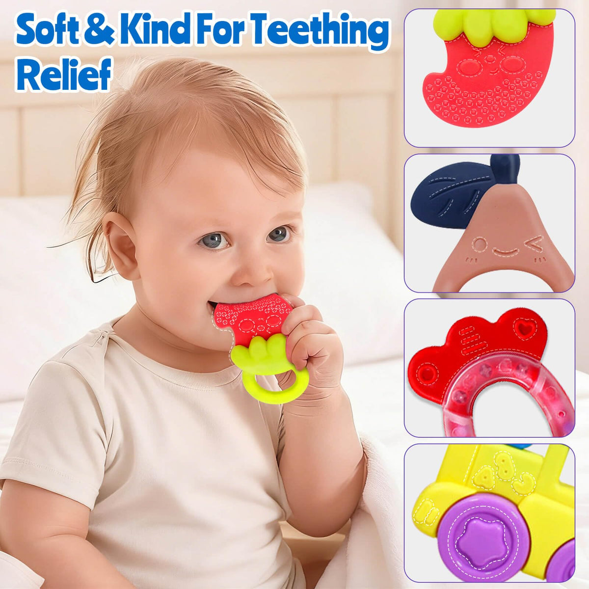 Baby Toys 0-6 Months - Baby Rattles Teething Toys 3-6 Month Infant Toys 6-12 Months Teether Toy 3 4 5 6 Month Old Newborn Essentials Must Haves Wrist Socks Toddler Stocking Stuffers Christmas Gifts
