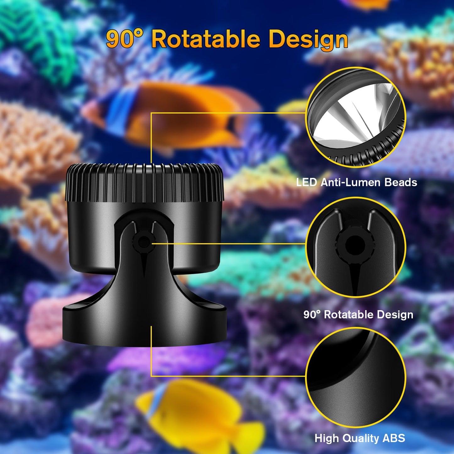 POPOSOAP Pond Lights 4-in-1 Warm White, Underwater Pond Lights with Timer/ IP68 Waterproof Submersible LED Fountain Lights for for Pond Waterfall Fountain Aquarium Garden Patio Pool(Set of 4)-P64H