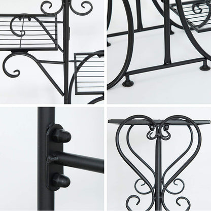 42inch Tall Metal Plant Stand Multi Tiered 5 Tier Multiple Flower Pots Holder Shelf Rack Display Stand Wrought Iron Planter Display Rack Potted Planter Shelves Organizer for Patio Balcony Garden