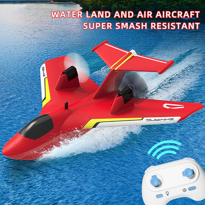 ANTSIR Remote Control Airplanes for Kids 2.4Ghz RC Water Plane Gifts for Boys Age 8-13 Year Old Easy to Fly Mini Glider with Gyro/Lights/2 Batteries Cool Toys for Birthday Christmas(Red)