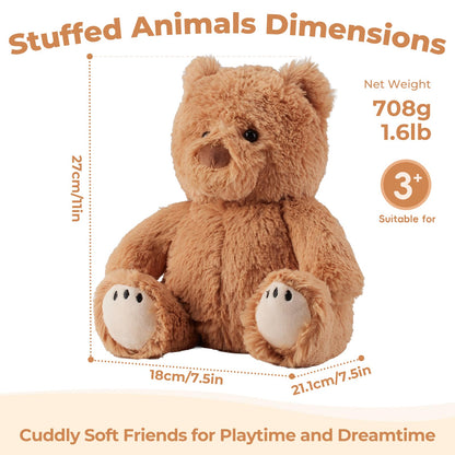 LURKOMEMO Teddy Bear Microwavable Weighted Stuffed Animals for Kids,Heating Pads Plush Bear for Period Cramps, Lavender Scented Hot&Cold Use Comforts Stress&Pain, Cozy Toy Gifts for Gils Boys Adults