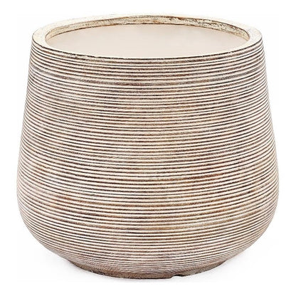 LuxenHome 17" Dia Large Round Planters for Indoor Plants, Outdoor Planters with Drainage Holes, Farmhouse Distressed Plant Pots Indoor & Outdoor for Home Garden Patio