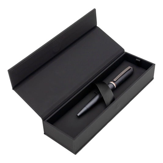 Hugo Boss Contour Iconic HSH3414D Ballpoint Pen Brass and Aluminium Black Length 13.6cm Blue Ink