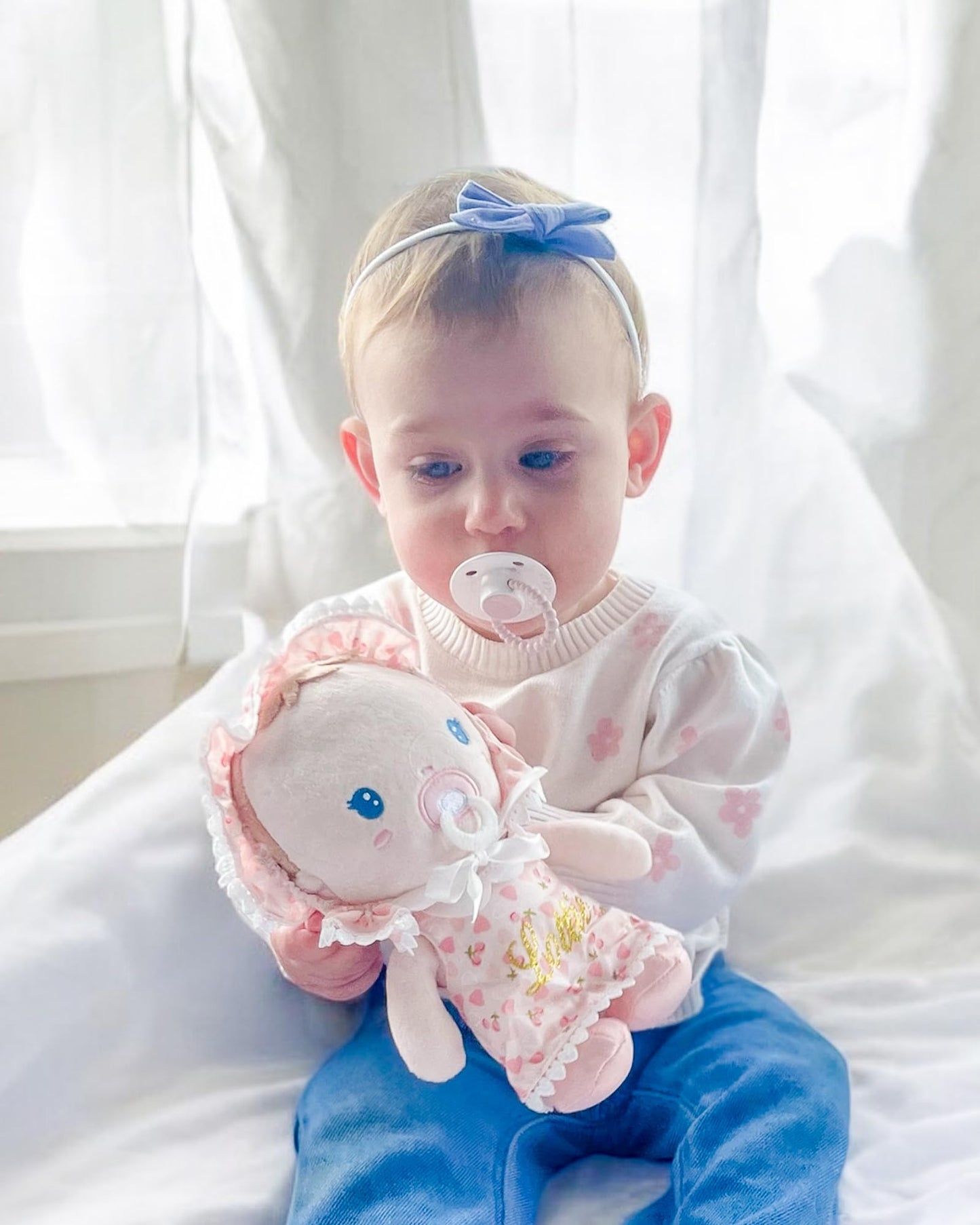 LeyaDoll Soft Baby Doll Toys (9''), My First Baby Rag Doll for 1 Year-Old Girl Birthday Gift, Christmas Plush Toys Gift for Toddler Kids Infants-Cherry Baby