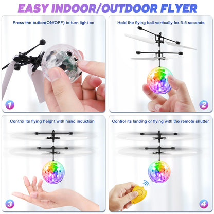 Ocditikl Flying Orb Ball, Rechargeable Flying Ball Toy with Remote, Light Up Orbiter Indoor Outdoor Christmas Toys Gifts for Birthday Boys Girls Ages 6 7 8 9 10+ Year Old