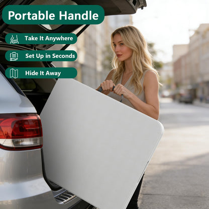 FurniEdge 6FT Folding Table 2 Pack, Heavy Duty Plastic Table with Handel, 400 lbs Portable Table, Reinforced Steel Legs, Fold-in-Half Table Ideal for Parties, Picnics, Weddings, Camping White