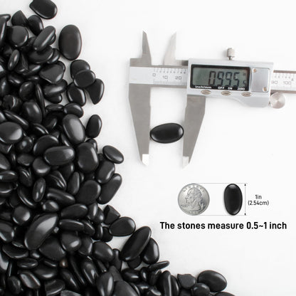 18 lb Natural Polished Black River Rock for Plants, 1/2" Black Pebbles for Aquarium, Vase, Garden Landscape Rocks and Outdoor Decorative Stones