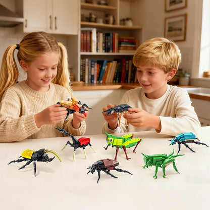 Flubecrux Bugs Insects Collection Building Sets, 8 in 1 Animals Party Favors Toys for Kids, Bugs Building Kits Nature Home Display Decor, Birthday Xmas Gift Idea for Boys and Girls 6 8 12+